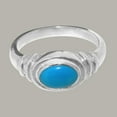 thumbnail image 4 of LBG British Made 18k White Gold Natural Turquoise Unisex Anniversary Ring - 33 size options - Size 6, 4 of 6