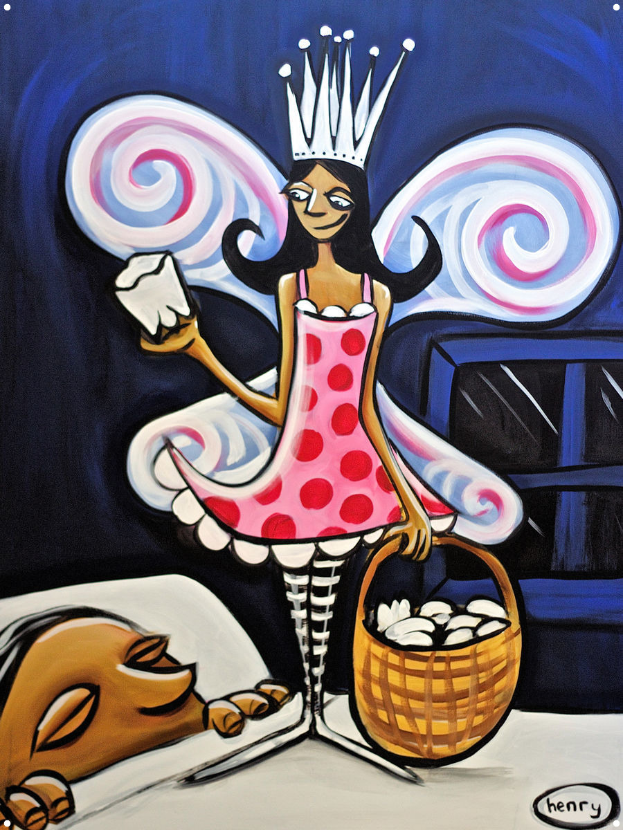 The Tooth Fairy Metal Art Print by Seattle Mural Artist HENRY (18" x 24