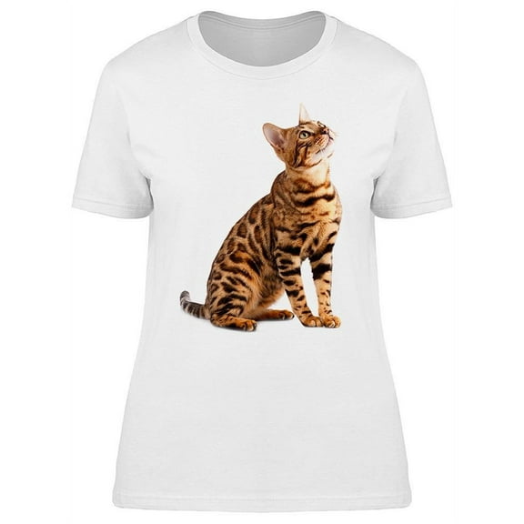 Bengal Cat Looks With Interest T-Shirt Women -Image by Shutterstock, Female Medium