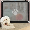 thumbnail image 4 of Flmtop Puppy Gate Dog Paw Pattern Isolation ABS Pet Safety Fence Mesh for Home Black, 4 of 9