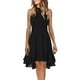 thumbnail image 1 of Vestido informal de verano para mujer con cuello halter, botones, encaje de gasa y corte en A, poliéster, 1 of 2