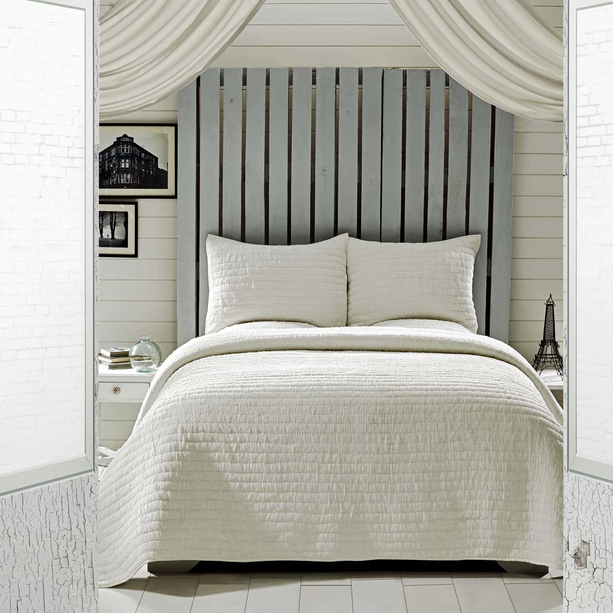 Soft White Creme Boho & Eclectic Bedding Rochelle Cotton PreWashed