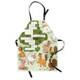 thumbnail image 1 of Word Search Puzzle Apron Cartoon Style Farm Animals Cute Happy Country Life Theme Squares Numbers, Unisex Kitchen Bib Apron with Adjustable Neck for Cooking Baking Gardening, Multicolor, by Ambesonne, 1 of 3