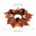 thumbnail image 2 of Anmrize 10" Fall Maple Leaf Candle Ring Set, Harvest Table Pillar Candle Holder Ring, Multi-Style Fall Maple Leaf Candle Ring Assortment, Harvest Table Pillar Candle Holder Mini Wreath, A, 2 of 6