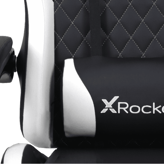 (Open Box) X Rocker Apex PC Gaming Chair with Massage Function and Footrest, White