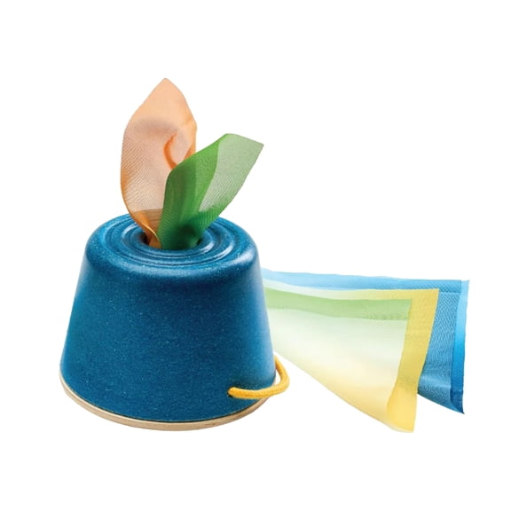 PlanToys® Baby Tissue Box | Montessori Sensory & Fine Motor Toy for Kids 3  | Travel-Friendly Wooden Bucket with Handle, Lid & 4 Cloth Tissues | Safe, Educational Gift