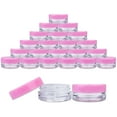 thumbnail image 4 of Beauticom 50 Pieces High Quality 3 Gram 3 ml (0.1 oz) Plastic Round Cosmetic Beauty Makeup Sample Jars with Pink Lids, 4 of 7