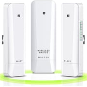 Wireless Bridge Point to Point/Multipoint 3 Pack, 5.8GHz Outdoor Wireless Bridge to Provide Network Communication for Shop, Barn, Garage Building, 3KM Long Distance Pre-configured Set. (3KM 3-Pack)