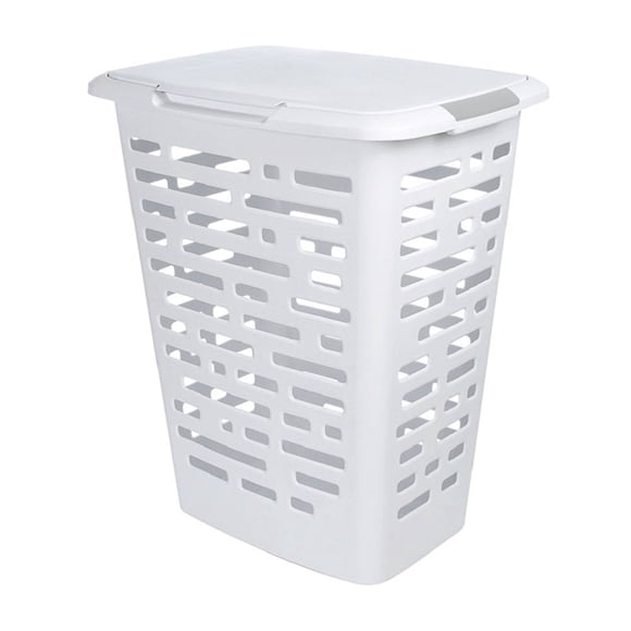 Cesta para Ropa Mainstays con Tapa Tejida Blanca 62 l