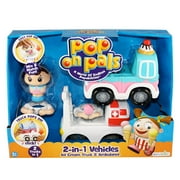 Pop On Pals 2-In-1 Vehicles, Ice Cream Truck and Ambulance