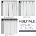 thumbnail image 3 of Superior Blackout Solid Light Filtering Back Tab Curtain Panel Set, 52"X 84", Snow White, 3 of 11