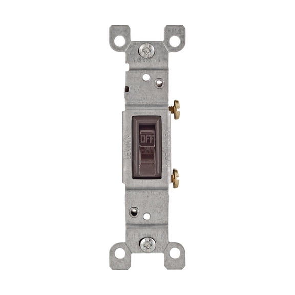 Leviton Residential Grade 15 Amp Toggle Single Pole Switch, Brown - Pack 10