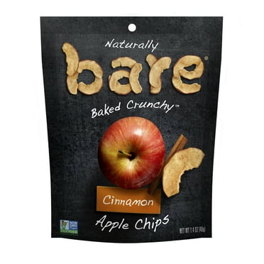 bare Baked Crunchy Apple Chips, Cinnamon, 1.4 oz Bag
