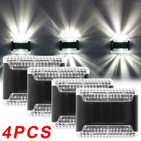 

EROCK 4Pcs LED Solar Wall Lights Stairs Fence Light Garden Waterproof Landscape Lamp