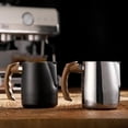 thumbnail image 2 of Jarra para Espumar Leche para Espresso de 600 Ml, con de Madera, Jarra para Leche, para Espresso, Jarra para Capuchino, para Crema, Color Plateado., 2 of 8