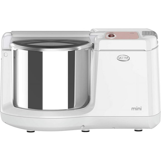 ULTRA Table Mini Broyeur Humide 1,25 L avec Pétrin Atta, 110 Volts (Nouveau Modèle), Blanc