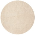thumbnail image 2 of SAFAVIEH Fontana Jamie Solid Plush Shag Area Rug, Cream, 6'7" x 6'7" Round, 2 of 8
