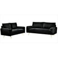 thumbnail image 6 of US Pride Furniture Villeda Velvet 2 PC Living Room Set Sofa Loveseat Black, 6 of 8