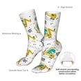 thumbnail image 4 of Xecao Dinosaur on Excavator Print Fashion No Heel Casual Crew Socks Cushioned Breathable for Men Women - Moisture wicking,Not easy to fade Suitable for daily, 4 of 7