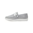 thumbnail image 4 of Fangasis Women Slip on Canvas Sneakers Casual Canvas Shoes Low Tops Comfortable Flats Women Loafers Gray 4, 4 of 7