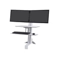 thumbnail image 1 of Ergotron WorkFit-S Dual Workstation - Standing desk converter - rectangular - aluminum, high-grade plastic - white, 1 of 4