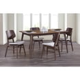 thumbnail image 5 of New Classic Furniture Oscar 5-Piece Wood Dining Table Set in Walnut/Dark Gray, 5 of 6