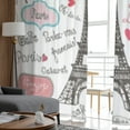 thumbnail image 4 of Set Of Paris Symbolslettering Luxurious Chiffon Sheer Curtains for Living Room Bedroom ration Window Voiles Tulle Curtain, 4 of 7