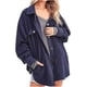 thumbnail image 1 of Chaqueta holgada para mujer con botones y forro polar con bolsillos/XS/azul kaili Sencillez, 1 of 3