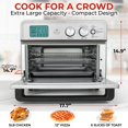 thumbnail image 5 of Zulay Kitchen Stainless Steel Airfryer Toaster Oven Combo with 21 Preset Functions - Large 26.4Qt, 5 of 9