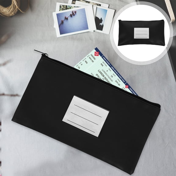 SWETRACE Foldable Black Cash Organizer Pouch, Zipper Money Bag Wallet for Bills, Receipts, , Travel and Daily Storage
