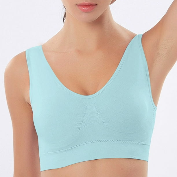zanvin Sports bras for women ,plus size Yoga Bra Wireless Underwear,sleep  bras for women Clearance Sale gifts for her,Light blue