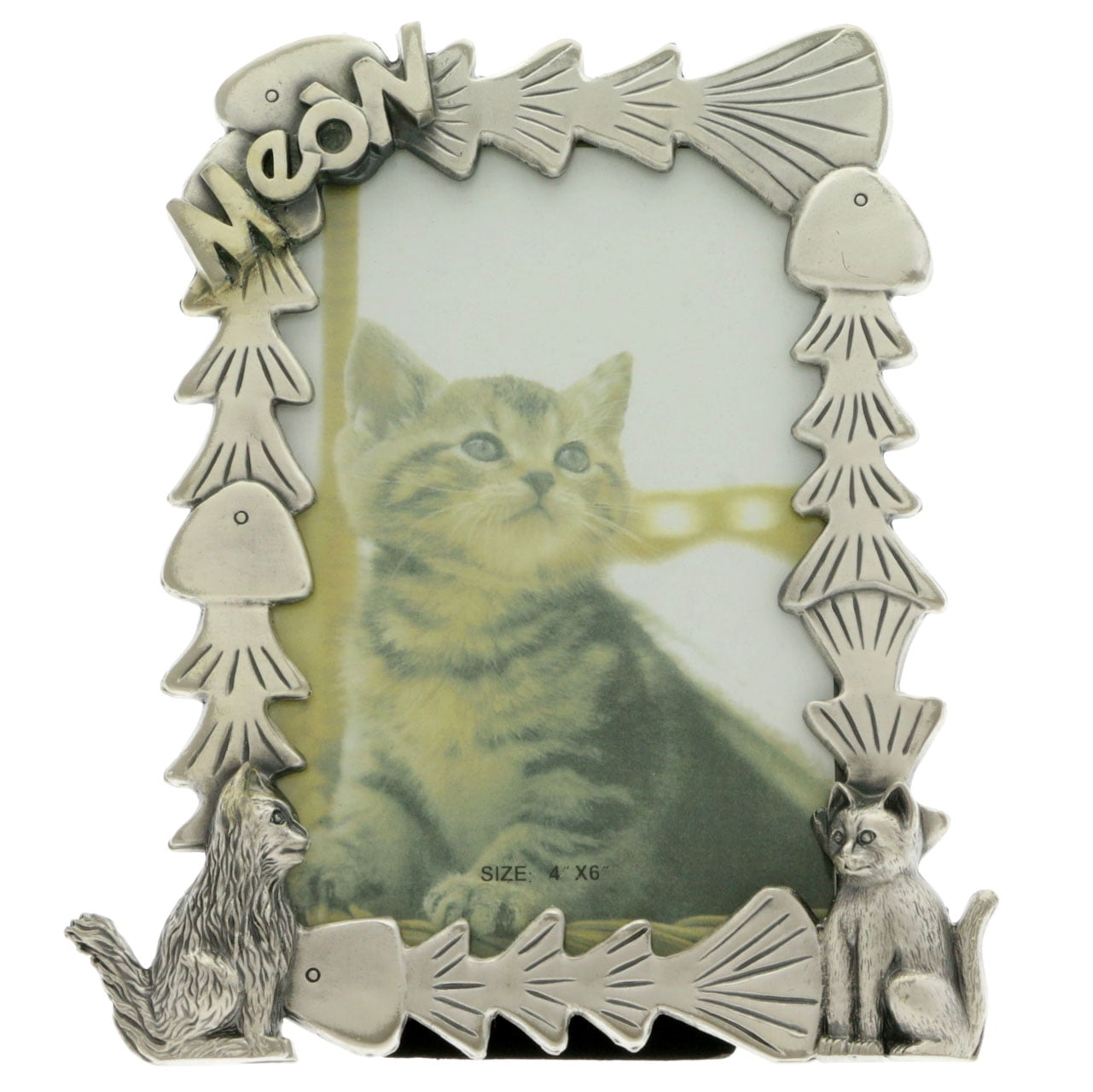 Mi Amore Cat PictureFrame SilverTone