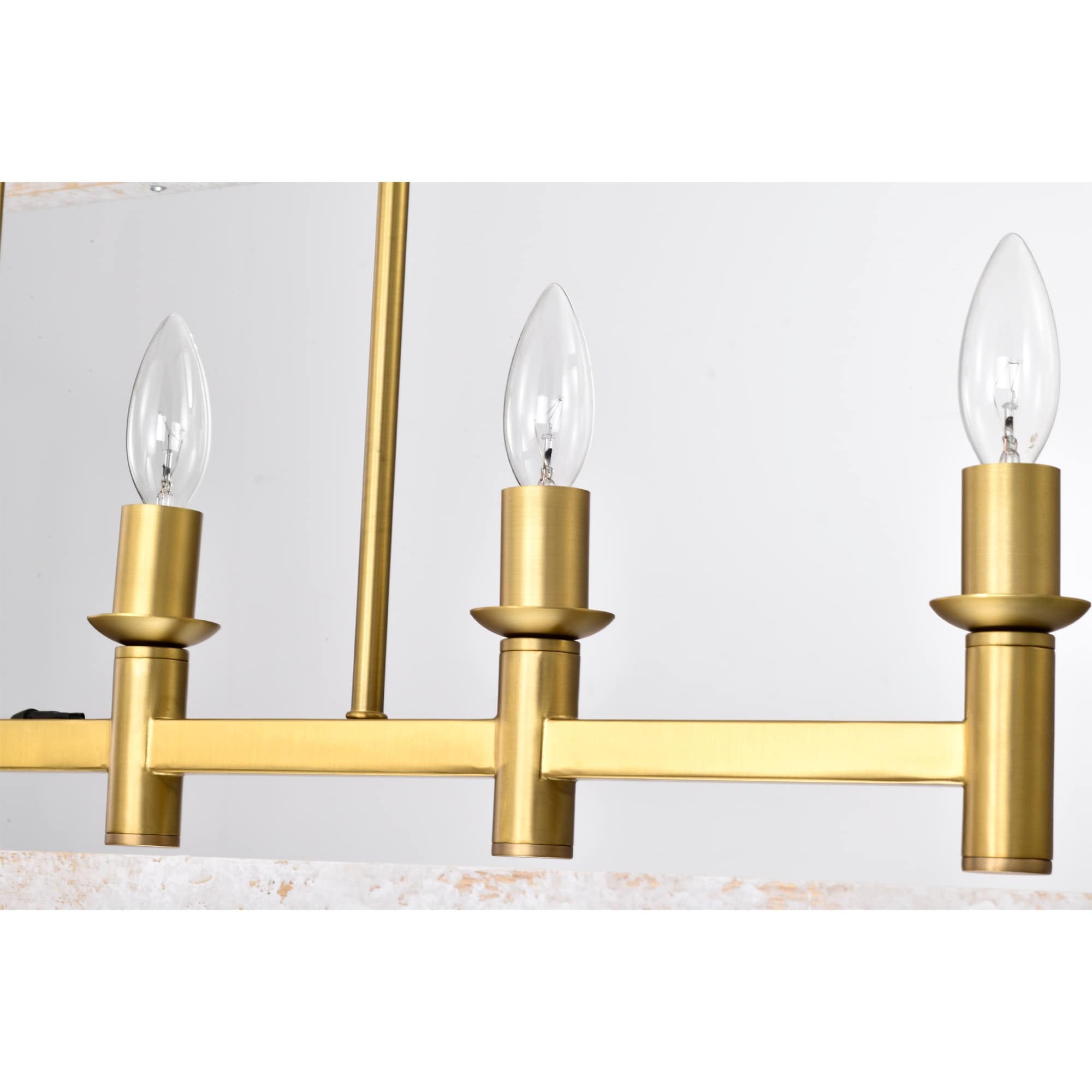 Nermin 39 in. 5-Light Indoor Satin Gold Finish Chandelier with Light Kit