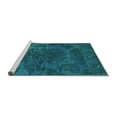 thumbnail image 2 of Ahgly Company Machine Washable Indoor Square Abstract Turquoise Blue Modern Area Rugs, 7' Square, 2 of 4