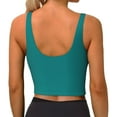 thumbnail image 3 of Xecao Teal for Sports Bra with Removable Pads, Crop Tank Top Design, Women's Longline Sports Bra - Non-Wired - Large, 3 of 9