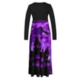 thumbnail image 4 of Long Sleeve Dress,3/4 Sleeve Dress for Women,Womens Fashion Printed Long Sleeve Round-Neck Pullover Patchwork Dress,Dress for Women Casual,Dress with Sleeves, 4 of 5