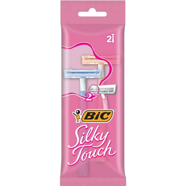 BIC Silky Touch Women's Disposable Razor, Twin Blade, Pack of 2 Razors