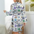 thumbnail image 6 of Happiest Place on Earth Collection Night Robe Long Sleeve V Neck Robe With Belt Women's Sleepwear Dresses, 6 of 9