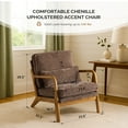 thumbnail image 3 of Ktaxon Accent Chair Chenille Upholstered Armchair, Reading Club Chair with Pillow and Solid Wood Frame for Living Room Bedroom Furniture Coffee, 3 of 10