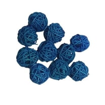 Wicker Rattan Balls 3cm for DIY Vase Bowl Filler Displays Garden Crafts blue 10PCS