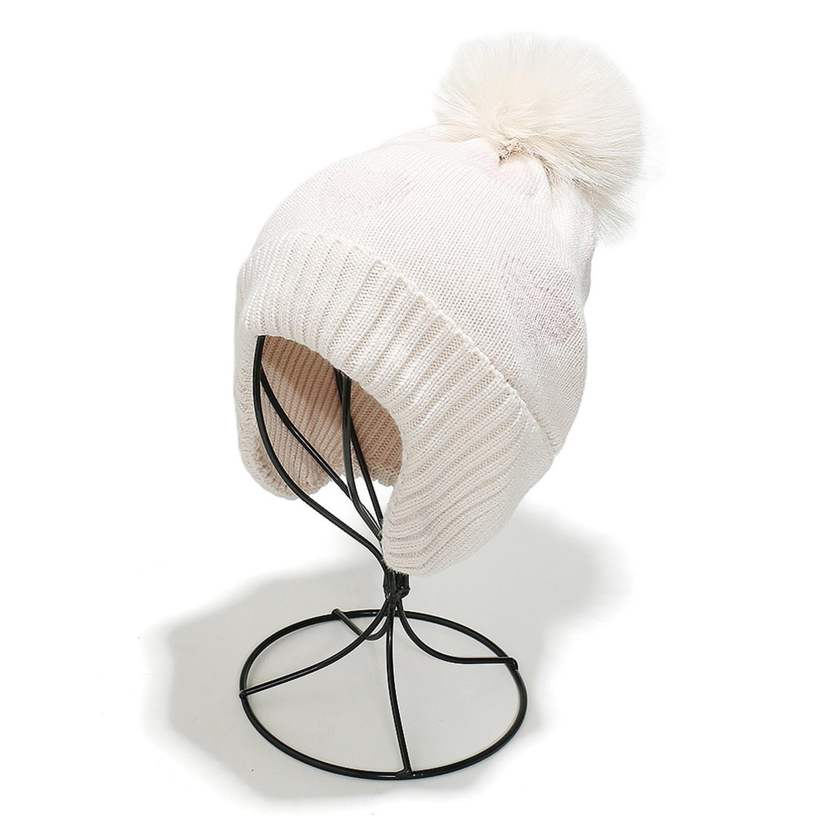 Women\'s Knitted Beanie White Cozy Skull Ski Hats Cap Winter Warm Slouchy Design Y2K Aesthetic Knit Beanie – Gothic Streetwear Winter Hat  main image 2