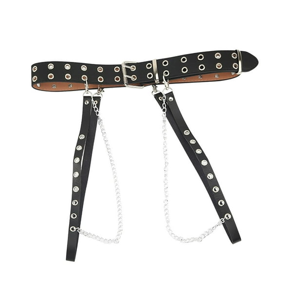 Mujer Cinturón de cadenas para el vientre Cuero Duradero Cómodo Ligero Ojal ajustable Borla para Cosplay Disfraces de Halloween 2 cinturones Hugo Cadena de la cintura