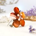 thumbnail image 4 of Orange Agate Floral Purity Pearl Pin-Brooch, 4 of 7