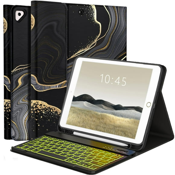 Funda con teclado FUWANG para iPad 9ª, 8ª generación, 10,2 pulgadas