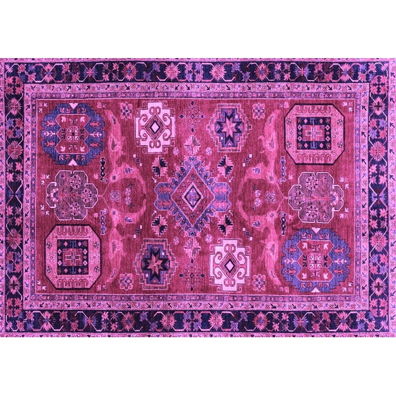 Ahgly Company Indoor Rectangle Abstract Purple Modern Area Rugs, 2' x 3'
