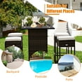 thumbnail image 4 of Costway Ensemble de 5 Pcs pour Patio en Rotin avec Table de Bar et Tabouret, Étagère de Rangement Dissimulée, Coussiné, 4 of 10