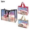 thumbnail image 5 of 2X Stadium Approved Clear Tote Bags with Handles for Beach Concerts 20X14X7Inch Red, 5 of 7