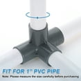 thumbnail image 4 of 1" Fittings, 6Pcs 4 Way Elbow Connector Elbow Corner Fitting, Grey, 4 of 7