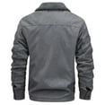 thumbnail image 5 of Men's Casual Multi-Pocket Suede Fleece-lined Jacket Zipper Lapel Top - Soft Interior for Autumn Winter Workwear, Outdoor Errands, and Festive Seasons,Gray,L, 5 of 6