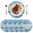 thumbnail image 5 of Ryvnso Snowflakes Christmas Round Plate Mats Dining Table Placemat Set of 4 for Holiday Decoration, 5 of 7